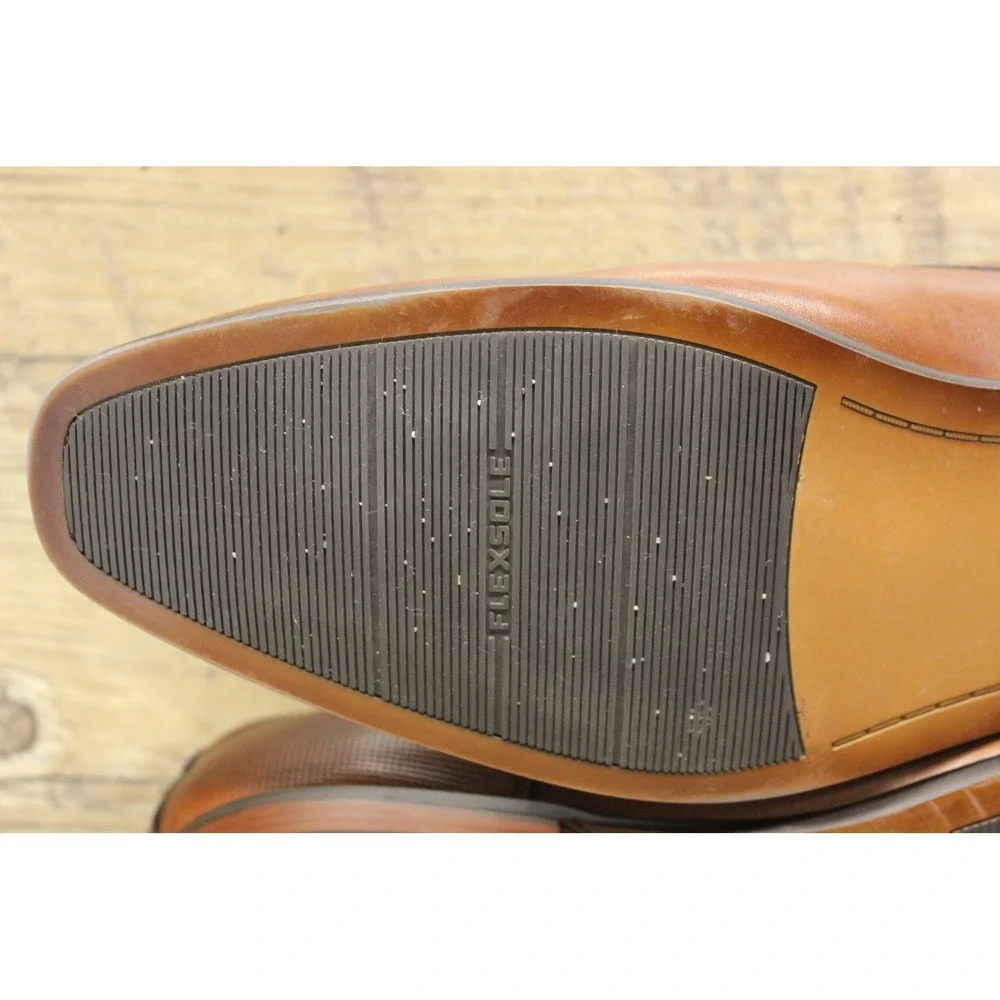 Florsheim Postino Oxford Shoes Men's 12D Cognac Leather Plain Toe Lace Up‎